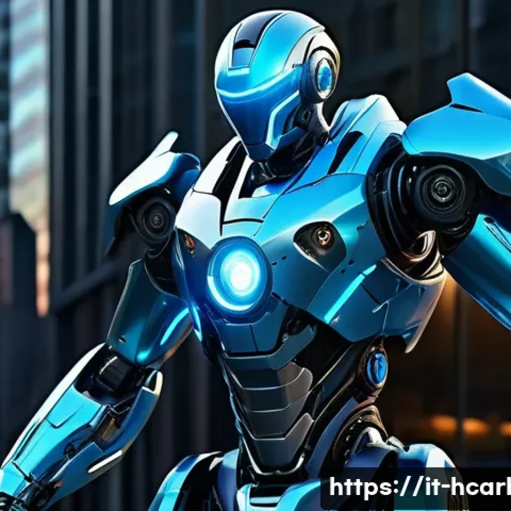 헬로카봇 티라쿵과 친구들 - **Prompt:** A sleek, futuristic vehicle, vibrant in metallic shades of azure and chrome, mid-transfo...