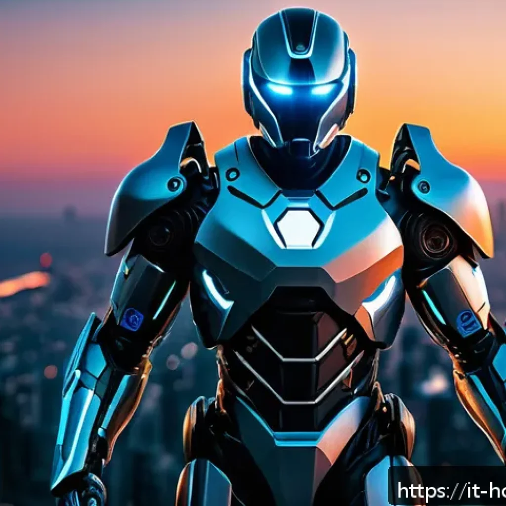 헬로카봇과 비슷한 애니메이션 비교 - A dynamic scene featuring a futuristic robot warrior mid-transformation, combining sleek metallic ar...