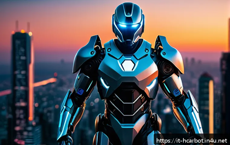 헬로카봇과 비슷한 애니메이션 비교 - A dynamic scene featuring a futuristic robot warrior mid-transformation, combining sleek metallic ar...